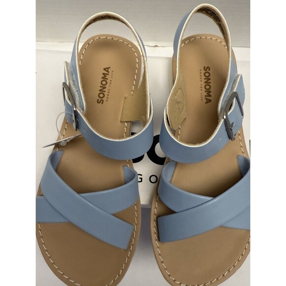 Sonoma Shoes Girls Size 1 Blue Fenleyy Easy On Sandals Buckle Strap Comfort New - Picture 11 of 13